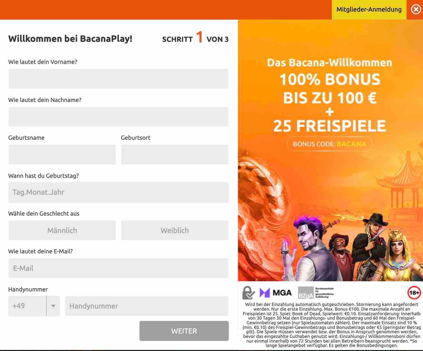 Bacana Play Casino_Registrierung