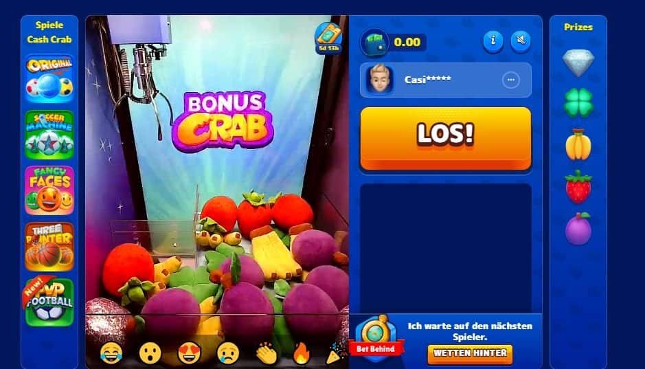 Foto vom Extraspiel Bonuskrabbe