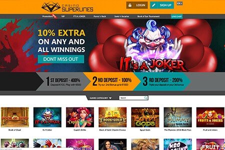 Casino Superlines Website Screenshot Casino Superlines Screenshot