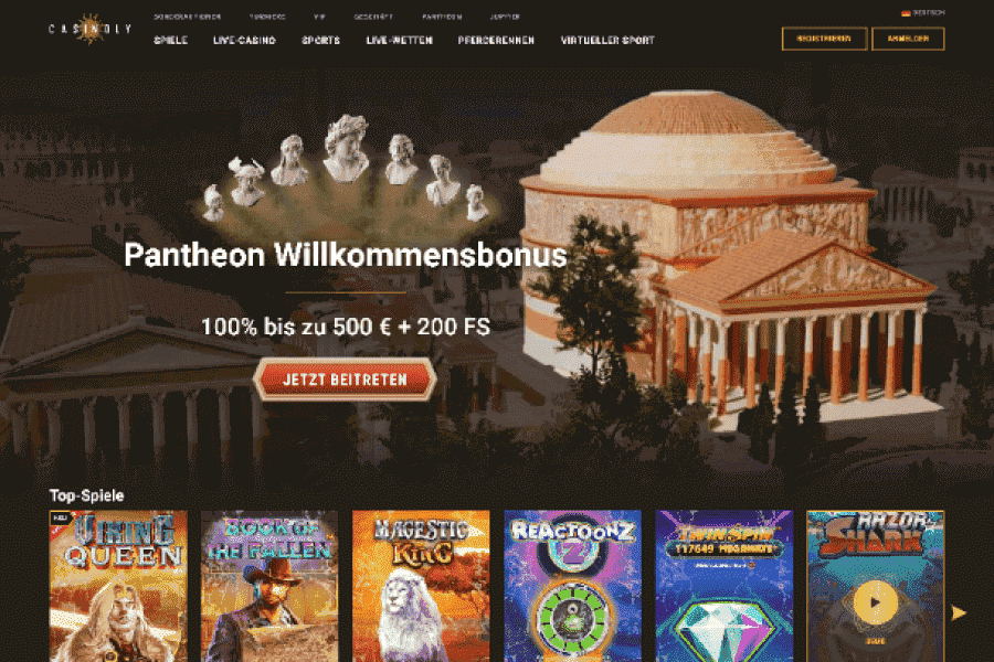 Casinoly Homepage Casinoly Homepage-Screenshot