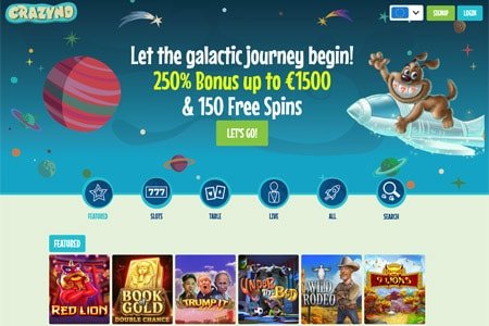 Crazyno Casino Website Screenshot Crazyno Casino Screenshot