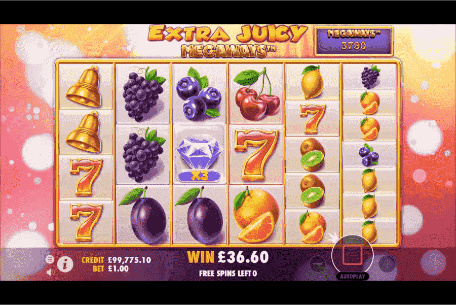 Extra Juicy Megaways Spiel Extra Juicy Megaways Spiele-Ansicht