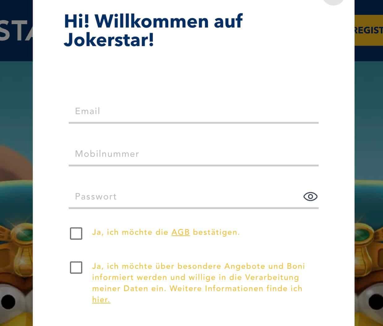 Jokerstar Casino_Registrierung