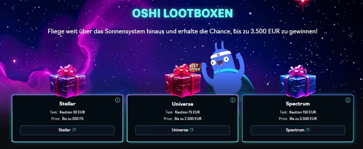 Oshi Casino Lootboxen