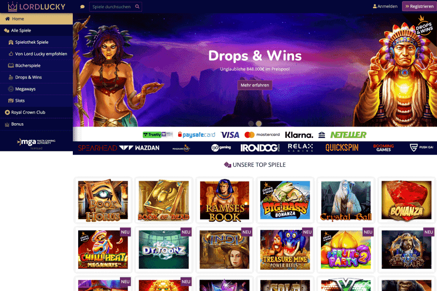 Lord Lucky Homepage Screenshot Lord Lucky Homepage Screenshot mir Slots