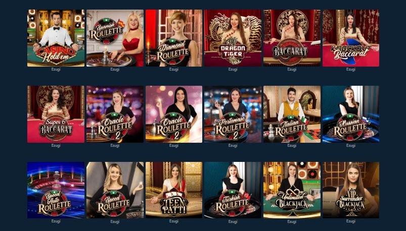 Oshi Live Casino mit Dealern