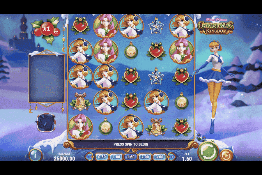 Moon Princess: Christmas Kingdom Spiele-Screenshot Moon Princess: Christmas Kingdom Spiele-Screenshot mit Wintermotiv