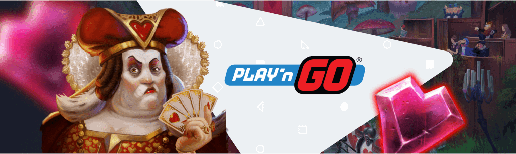Play'n Go Casinos Banner mit Herzdame und Logo-Schriftzug