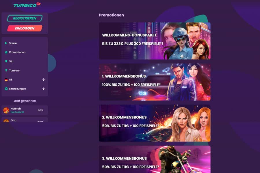 Turbico Casino Bonus Freispiele