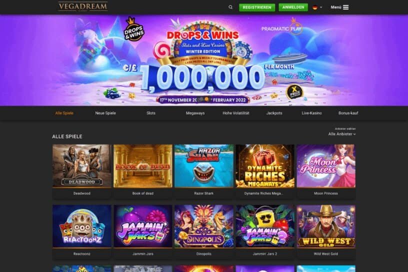 Vegadream Homepage Vegadream Homepage Screenshot Slot