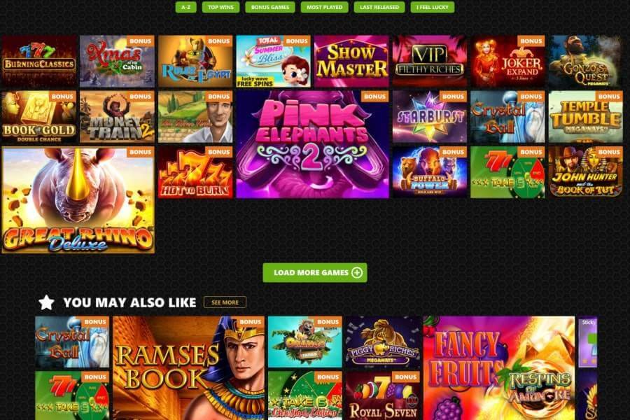Winolla Hompage Screenshot Winolla Hompage Screenshot mit Slots