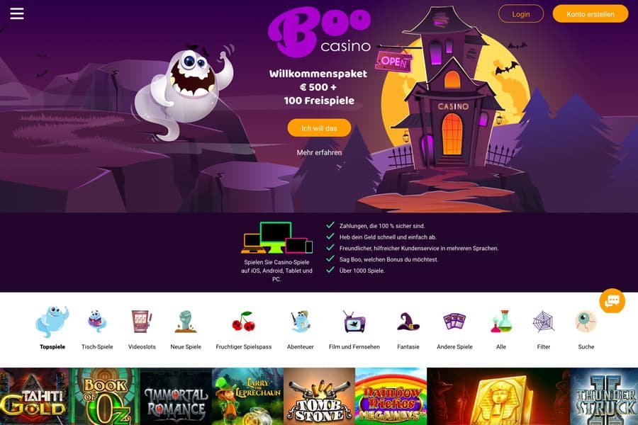 Boocasino Willkommensbonus
