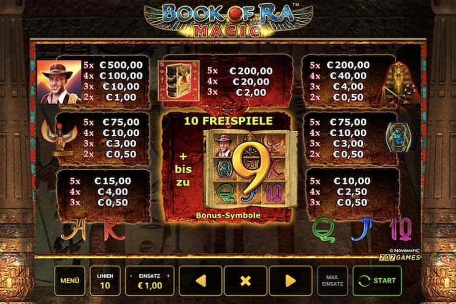 Book Of Ra Magic_paytable