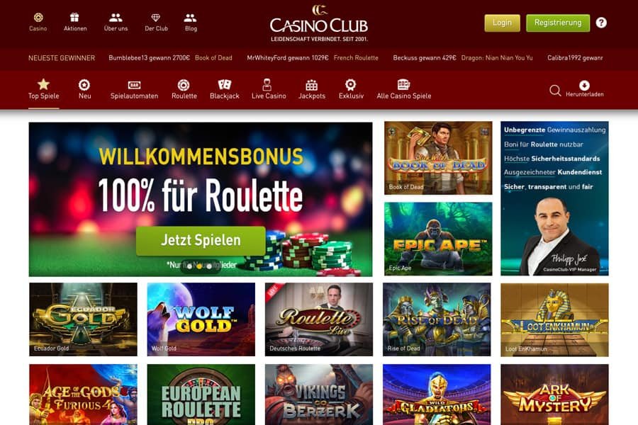 Casino Club Screenshot Casino Club Bonus