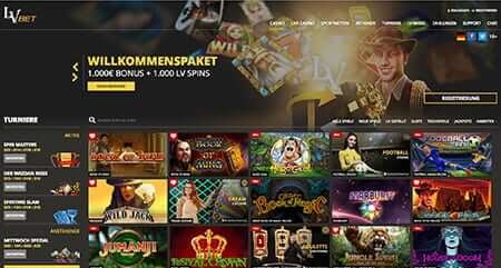 LV Bet Casino LV Bet Angebot der Webseite
