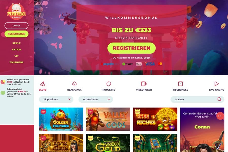 Maneki Casino Bonus Freispiele