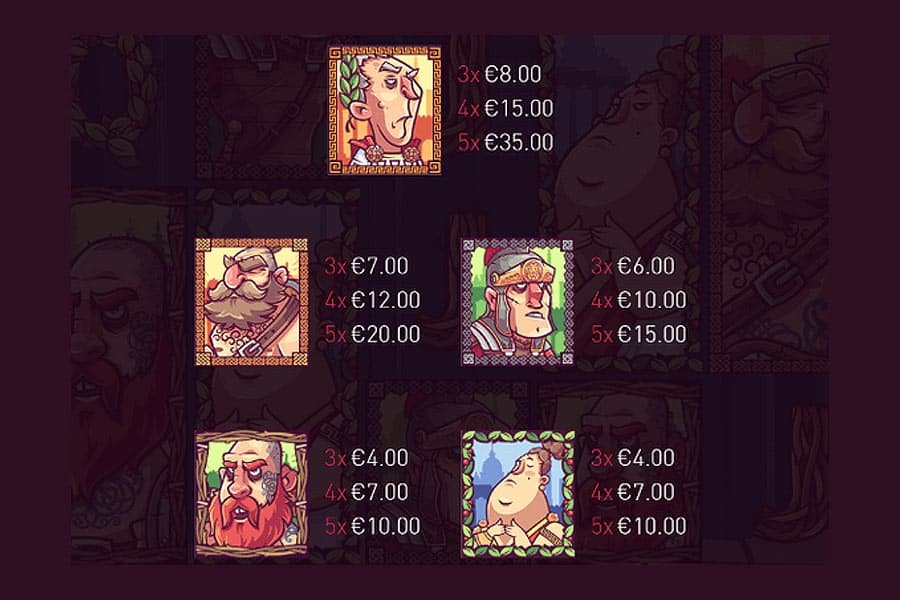 Rome The Conquerors Slot_Paytable