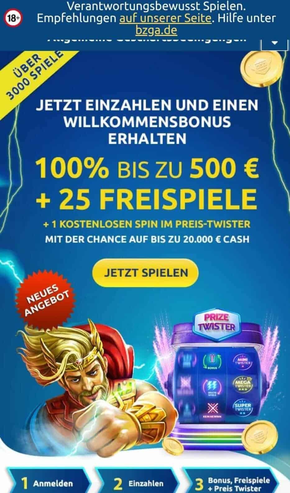 DrückGlück Bonus Code Landing Page